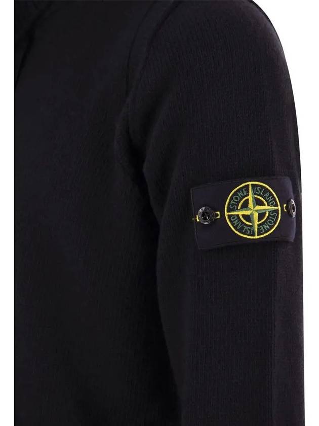 Lambswool Knit Cardigan Black - STONE ISLAND - BALAAN 5