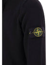 Lambswool Knit Cardigan Black - STONE ISLAND - BALAAN 5