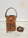 Used luxury goods Lewis It Brown leather Montresor mini bucket bag - FENDI - BALAAN 7