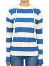 Striped Hooded Knit Top White Blue - MONCLER - BALAAN 2