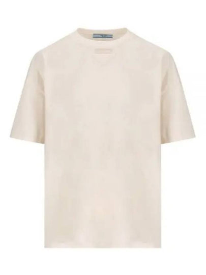 Triangle Logo Short Sleeve T-Shirt White - PRADA - BALAAN 2