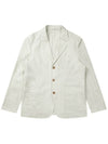Men's Linen 3 Button Jacket Light Gray SWDQPLK02LE - SOLEW - BALAAN 1