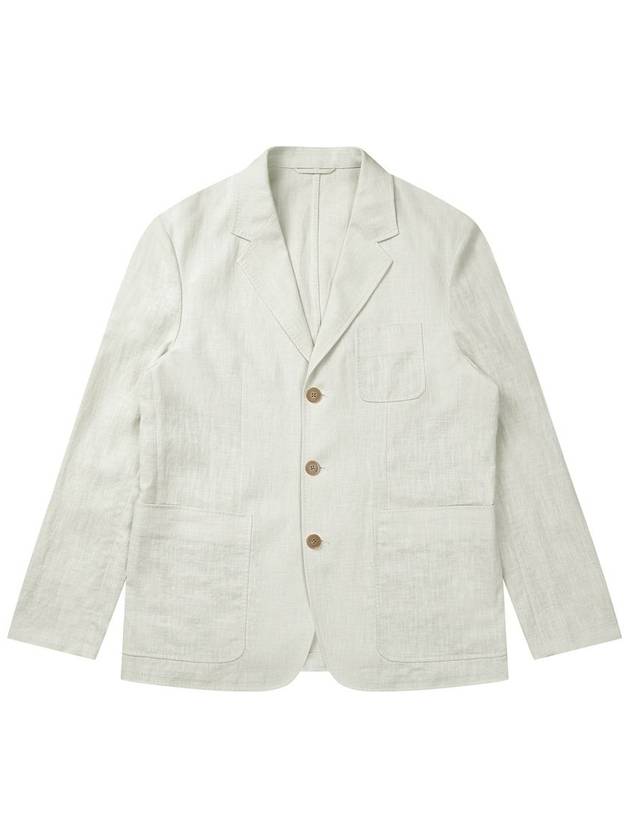 Men's Linen 3 Button Jacket Light Gray SWDQPLK02LE - SOLEW - BALAAN 1