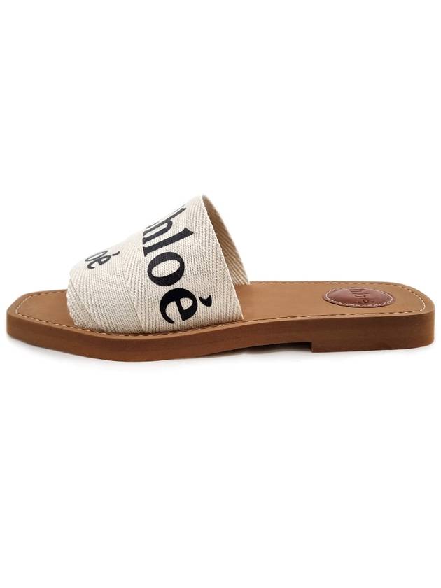 Woody Logo Flat Mule Slippers White - CHLOE - BALAAN 3