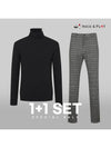 SET Men s turtleneck sweater glen check brushed pants - PALMSPRINGS - BALAAN 1