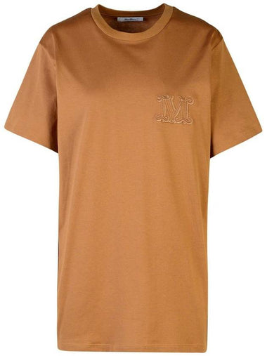 Max Mara Brown Cotton T-Shirt - MAX MARA - BALAAN 1