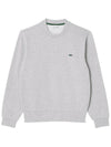 Basic Classic Fit Crew Neck Sweatshirt Melange Grey - LACOSTE - BALAAN 1