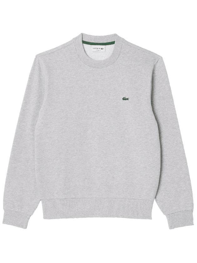 Basic Classic Fit Crew Neck Sweatshirt Melange Grey - LACOSTE - BALAAN 1