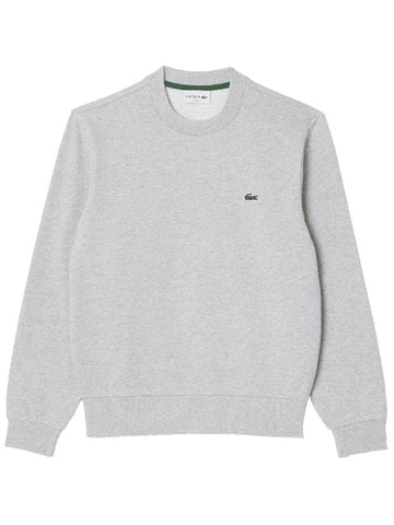 Basic Classic Fit Crew Neck Sweatshirt Melange Grey - LACOSTE - BALAAN 1