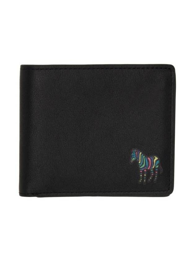 Zebra Logo Leather Half Wallet Black - PAUL SMITH - BALAAN 1