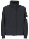 Logo Micro Twill  Zip Up Jacket Navy - STONE ISLAND - BALAAN 2