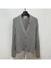 Cable Knitwear Virgin Wool Cardigan Grey - THOM BROWNE - BALAAN 2