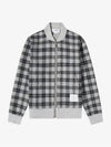 Men's Double Face Tartan Wool Bomber Jacket Grey - THOM BROWNE - BALAAN 2