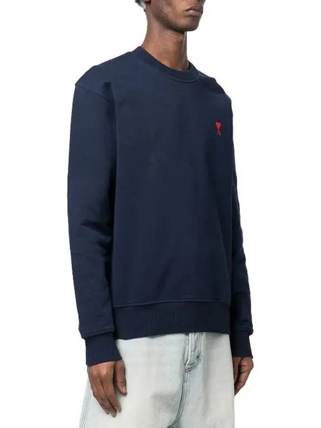 Small Heart Logo Sweatshirt Navy - AMI - BALAAN 6