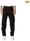 Lens Wappen Zipper Cargo Straight Pants Black - CP COMPANY - BALAAN.