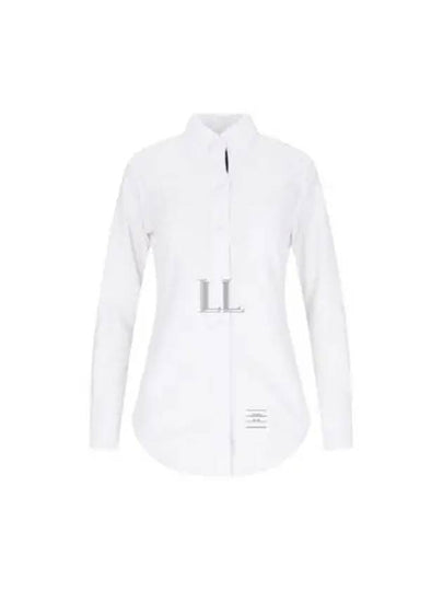 Men's Grosgrain Placket Solid Poplin Long Sleeve Shirt White - THOM BROWNE - BALAAN 2