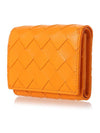 Intrecciato 3-stage bifold zipper halfwallet orange - BOTTEGA VENETA - BALAAN.