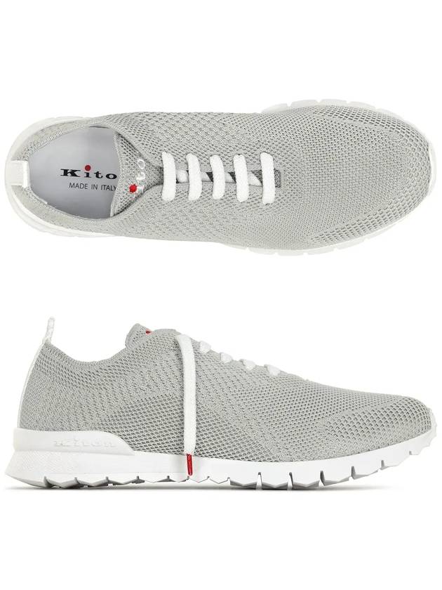 Fit Knit Low Top Sneakers Light Grey - KITON - BALAAN 4