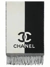 CC logo two tone double sided muffler scarf women men unisex black - CHANEL - BALAAN 9