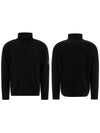 Lambswool GRS Half Zipped Knit Top Black - CP COMPANY - BALAAN 2