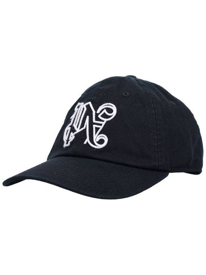 Monogram Ball Cap Black - PALM ANGELS - BALAAN 2