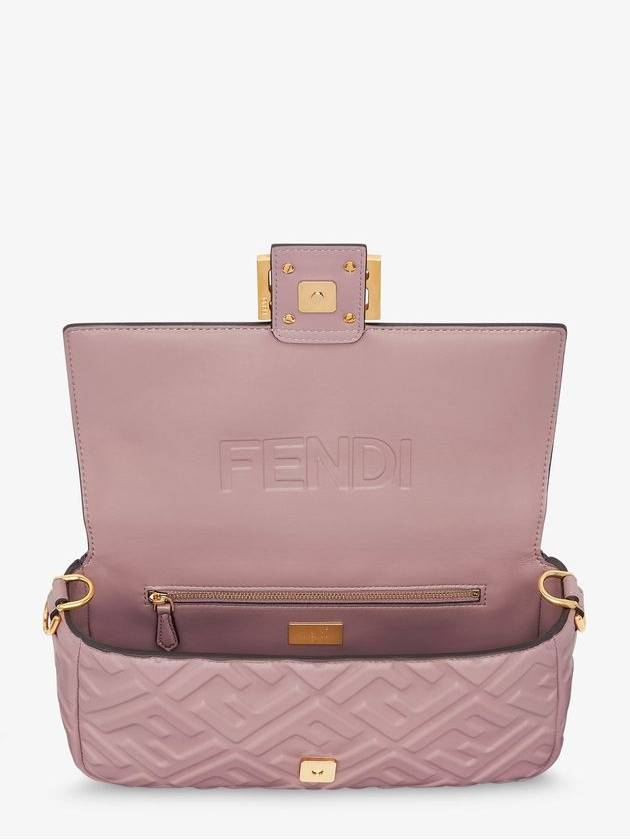 Baguette Medium Leather Shoulder Bag Pink - FENDI - BALAAN 4