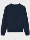 Triomphe Crew Neck Wool Knit Top Navy - CELINE - BALAAN 3