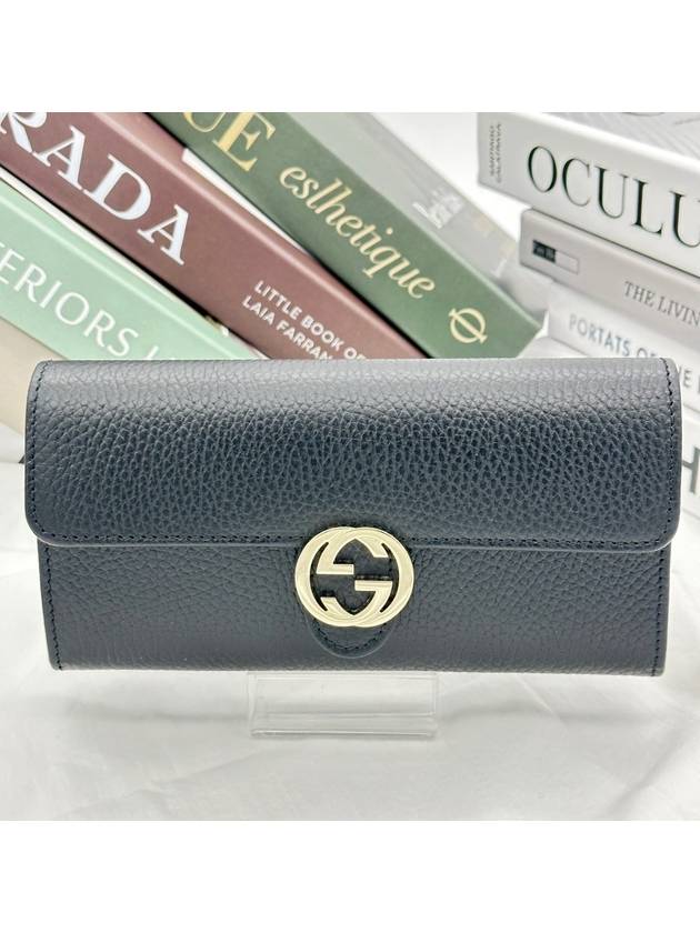 GG Interlocking Long Wallet Black - GUCCI - BALAAN 3