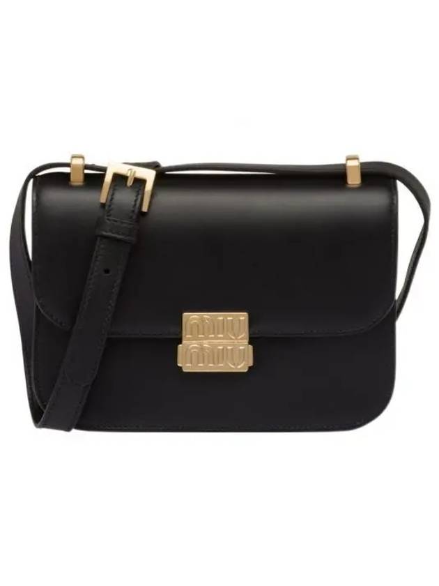 Logo Metal Buckle Shoulder Bag Black - MIU MIU - BALAAN 2