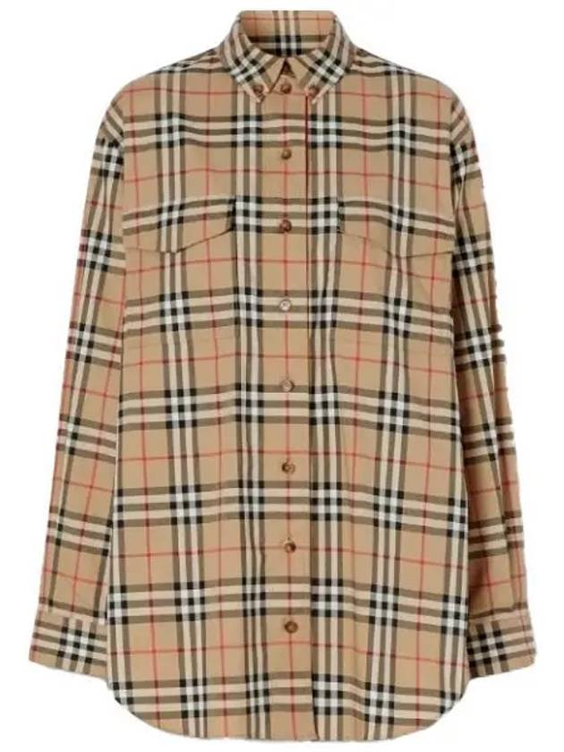 Vintage Check Overfit Shirt Beige - BURBERRY - BALAAN 2