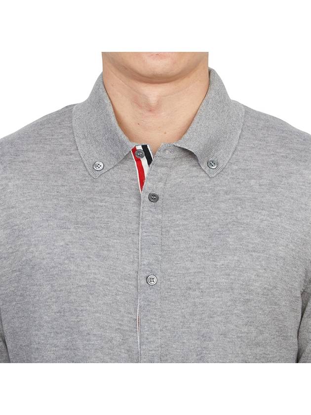 Merino Wool Armband Long Sleeve Shirt Grey - THOM BROWNE - BALAAN 7