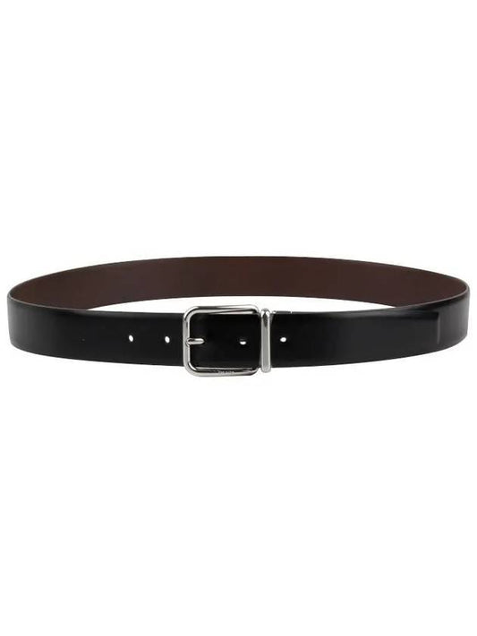 Reversible Leather Belt Black - PRADA - BALAAN 1
