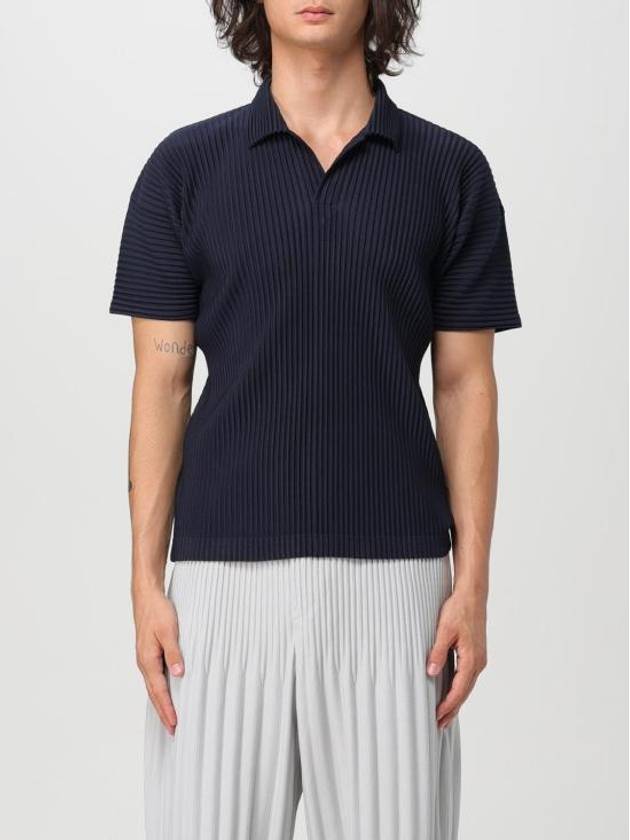 Issey Miyake Polo T Shirt HP48JM430 75 Blue - ISSEY MIYAKE - BALAAN 1