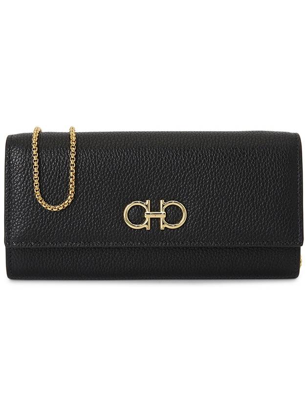 Gancini Chain Long Wallet Black - SALVATORE FERRAGAMO - BALAAN 2