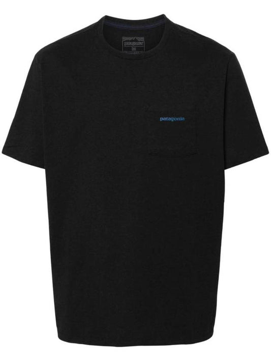 Men's Boardshort Logo Pocket Cotton Short Sleeve T-Shirt Ink Black - PATAGONIA - BALAAN 1