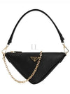 Triangle Saffiano Leather Shoulder Bag Black - PRADA - BALAAN 2