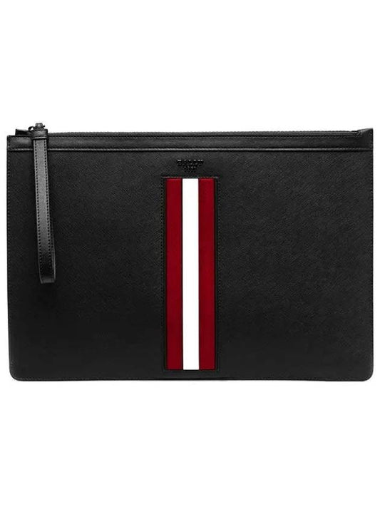 BOLLIS LARGE MY 106 Three Stripes Black Clutch Bag - BALLY - BALAAN 2