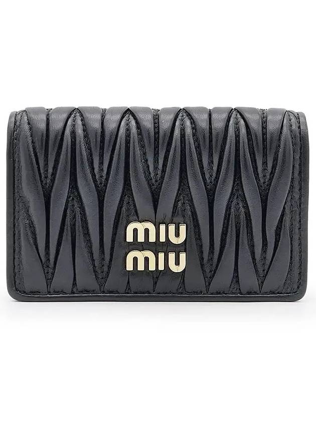 Matelasse Nappa Leather Half Wallet Black - MIU MIU - BALAAN 3