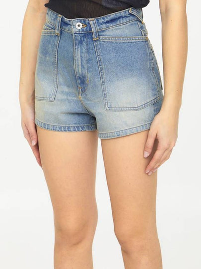 Light-Blue Denim Shorts - KENZO - BALAAN 2