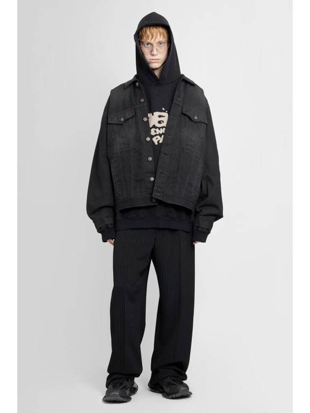 Political Campaign Logo Oversized Denim Jacket Black - BALENCIAGA - BALAAN 4