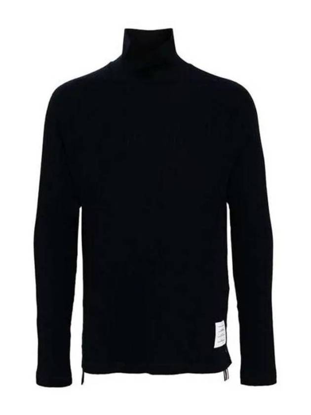 Raglan Roll Neck Virgin Wool Turtleneck Navy - THOM BROWNE - BALAAN 2