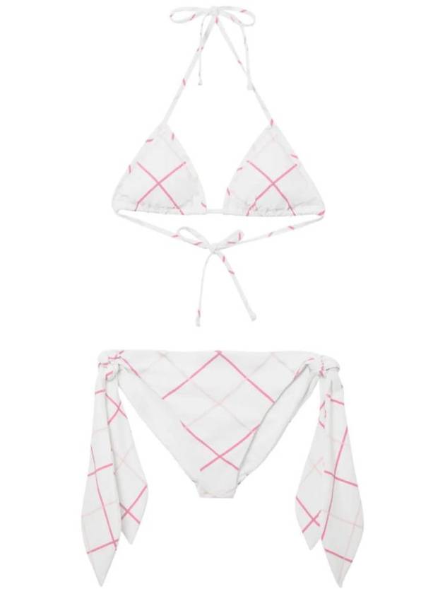 Check Tie Closure Bikini Set White - BURBERRY - BALAAN 1