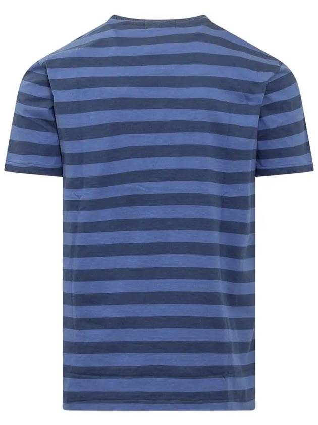 Men's Embroidery Pony Striped Short Sleeve T-Shirt Blue - POLO RALPH LAUREN - BALAAN 4