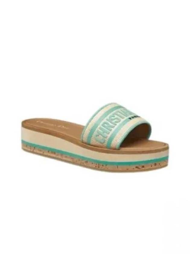 Dioriviera Dway Platform Slide Slippers Natural Aquamarina - DIOR - BALAAN 2