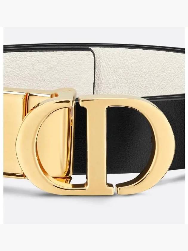 30 Montaigne Reversible Smooth Calfskin Belt Ivory Black - DIOR - BALAAN 6