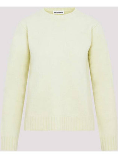 Crew Neck Merino Wool Knit Top Light Pastel Green - JIL SANDER - BALAAN 1