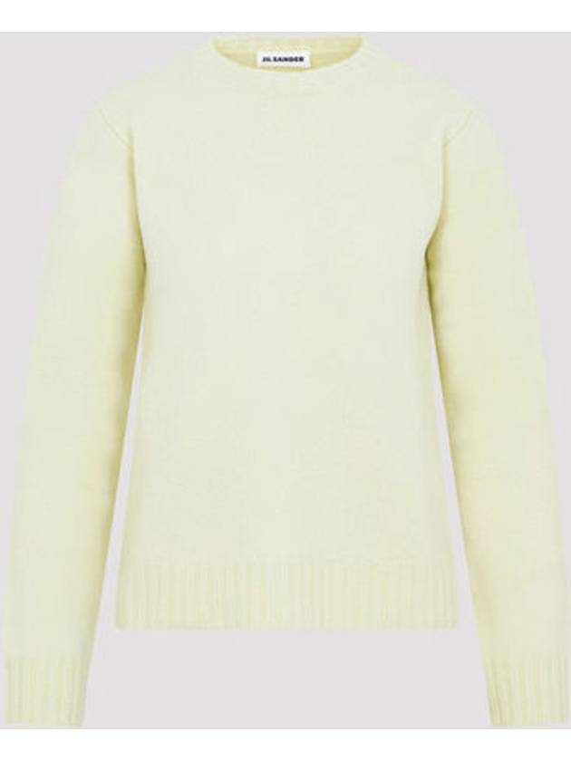 Crew Neck Merino Wool Knit Top Light Pastel Green - JIL SANDER - BALAAN 2