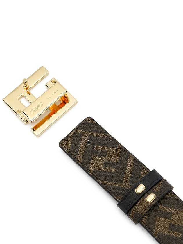 FF Buckle Pattern Reversible Leather Belt Black - FENDI - BALAAN 6