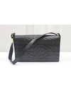 Vintage chocolate bar baguette flap shoulder bag black A17370 - CHANEL - BALAAN 1