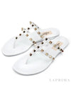 Rockstud PVC Rubber Flat Flip Flops White - VALENTINO - BALAAN 2